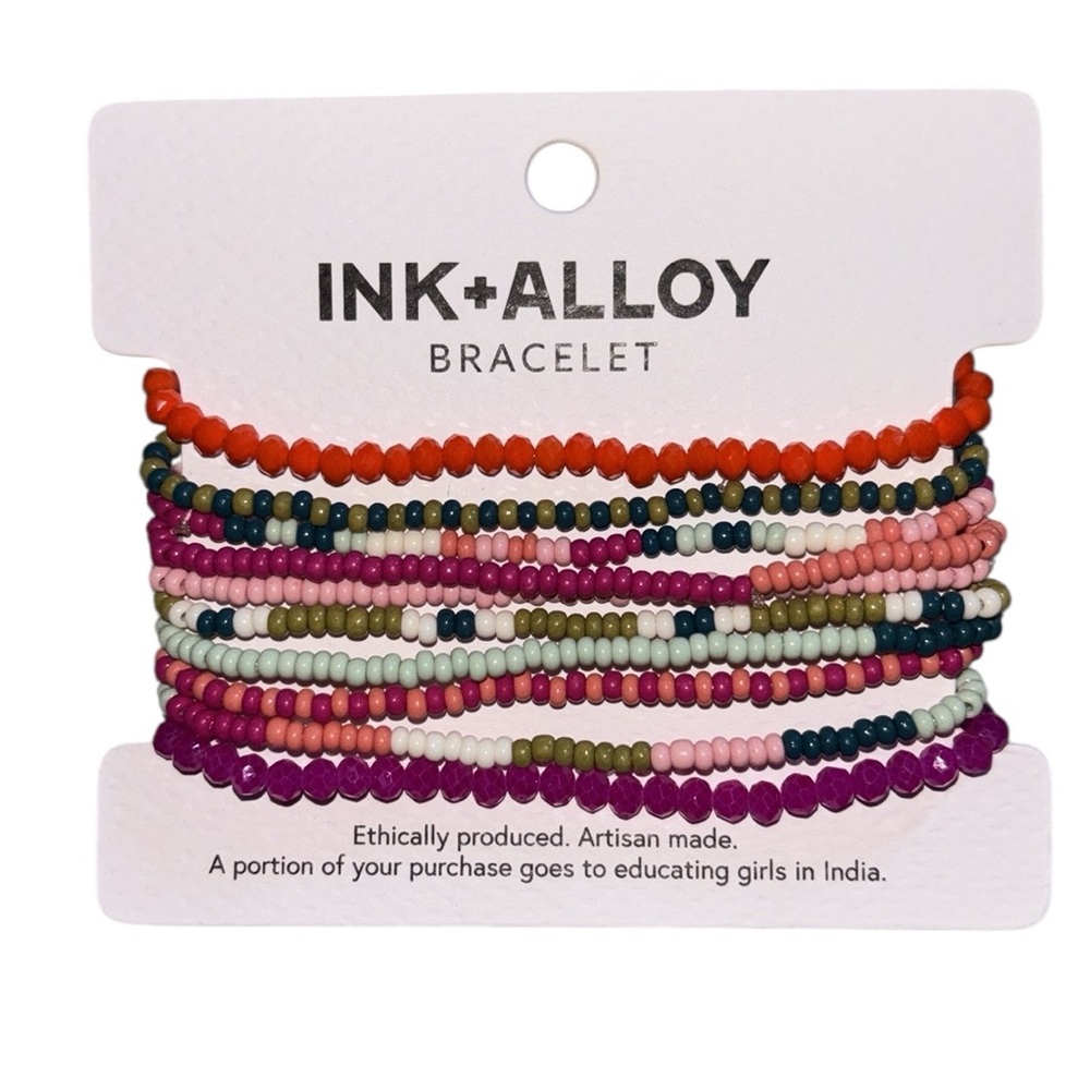 NEW Ink + Alloy rainbow stretch boho bracelet set - Picture 5 of 6